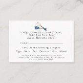Thuis Kitchen bakery Food Ingredient Allergen Visitekaartje (Voorkant)