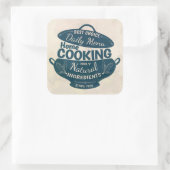 Thuis Koken – Natuurlijke Ingredienten Retro Keuke Vierkante Sticker (Tas)