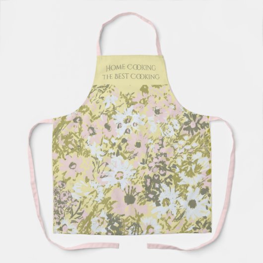 Thuis Koken Schort Blush Boter Bloemendesign (Voorkant)