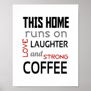 Thuis Lachen Liefde (standaard fotolijst formaat) Poster