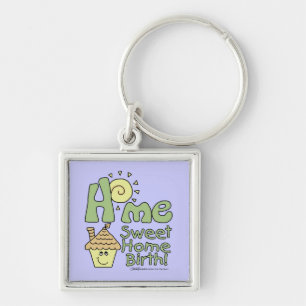 Thuis Lief Thuis Geboorte! -Huis en zon Sleutelhanger