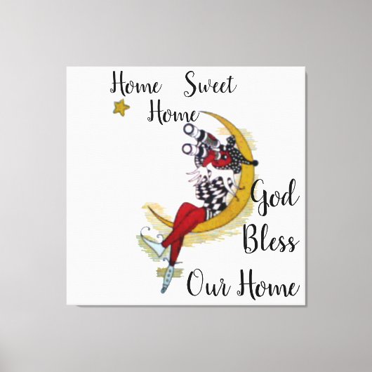 Thuis, lief thuis, God zegene ons huis. Canvas Afdruk (Voorkant)