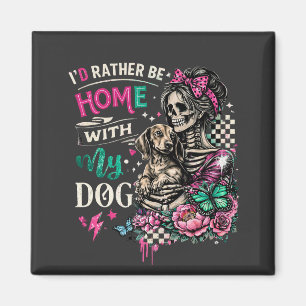 Thuis Met Mijn Hond Gotische Skelet Dachshond Magneet