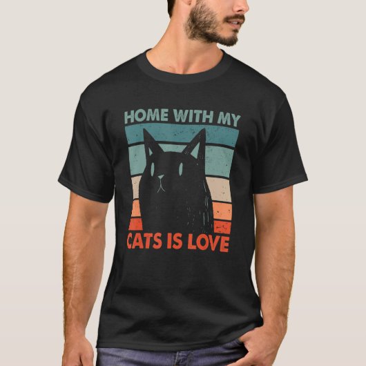 Thuis met mijn katten is liefdeskattekatje van mam t-shirt (Voorkant)