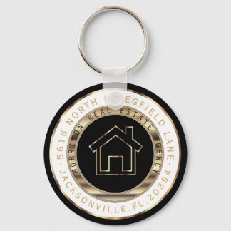 Thuis met zwart, goud en wit - Realtor Sleutelhanger