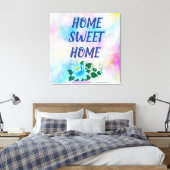 Thuis mooie blauwe waterverf voor thuiswoning canvas afdruk (Insitu (Slaapkamer))