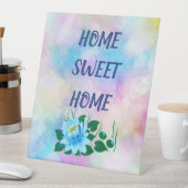 Thuis mooie blauwe waterverf voor thuiswoning reclamebord met voetstuk (Insitu)