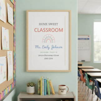 Thuis Mooie Klas Kamer Bord met Docent Naam Poster