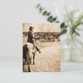 Thuis op de Waaier Lone Cowboy Rancher Briefkaart (Staand voorkant)
