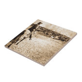 Thuis op het Waaier Cowboy Old West Tegeltje (Zijkant)