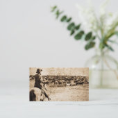 Thuis op het Waaier Cowboy Old West Visitekaartje (Staand voorkant)