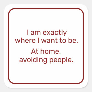 Thuis (rood) vierkante sticker