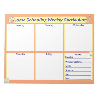 Thuis School Wekelijkse Curriculum Notitieblok