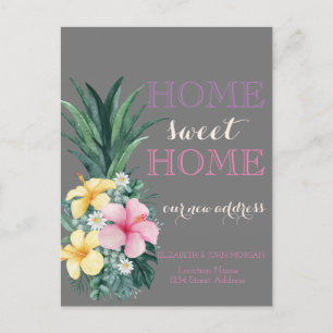 Thuis Sweet Home, Ananas Bloemen Nieuw Adres Aankondigingskaart