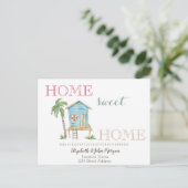 Thuis Sweet Home,Strandhuis Aankondigingskaart (Staand voorkant)