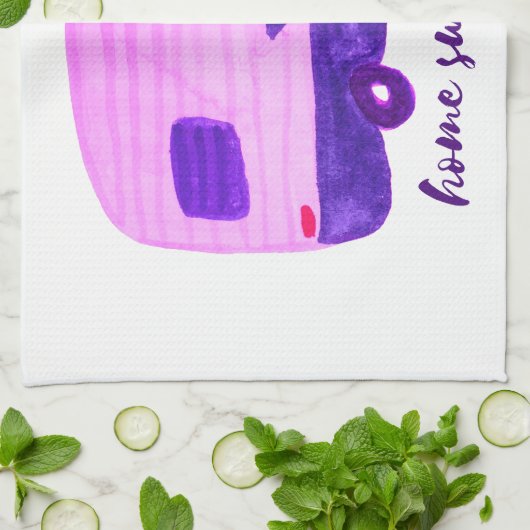 THUIS SWEET HOME  Trailer Camper RV Theedoek (Gevouwen)