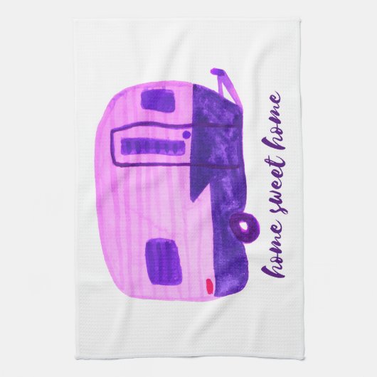 THUIS SWEET HOME  Trailer Camper RV Theedoek (Verticaal)