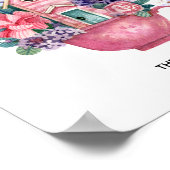 Thuis Sweet Home Waterverf Pink Tea Cup Poster (Hoek)