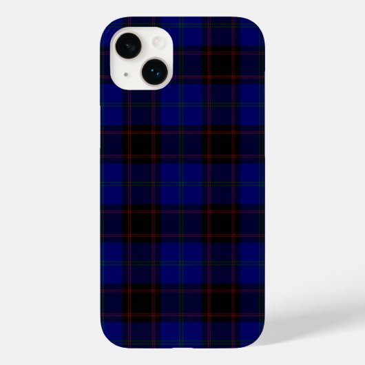 Thuis tartan blauwe zwarte vlecht Case-Mate iPhone case (Achterkant)