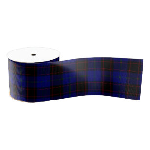 Thuis tartan blauwe zwarte vlecht grosgrain lint