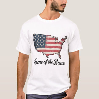 Thuis van de Dappere 4 juli Patriottisch T-shirt