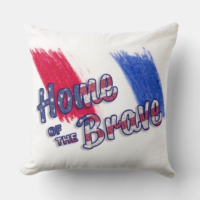Thuis van de dappere rode witte en blauwe patriott kussen (Voorkant)