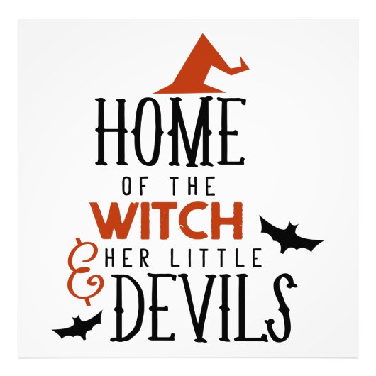 thuis van de heks en haar kleine duivels Halloween Foto Afdruk (Voorkant)