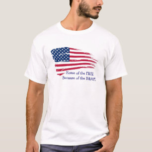 Thuis van de Vlag met vrije loop T-shirt