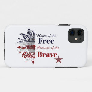 Thuis van de vrije mensen vanwege de dapperen,   iPhone 11 hoesje
