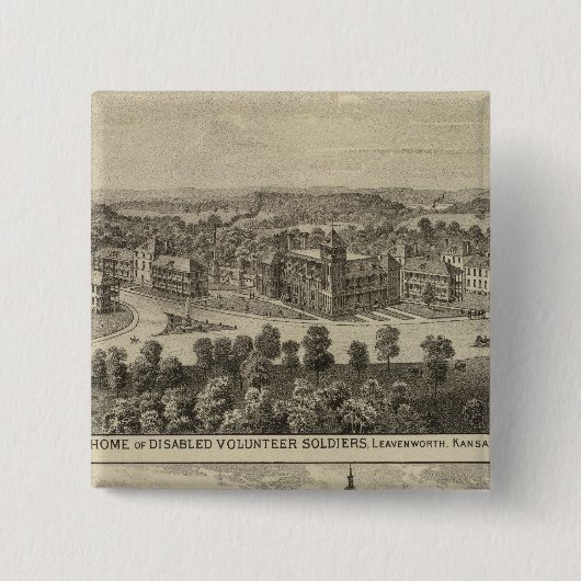 Thuis van gehandicapte vrijwilligers vierkante button 5,1 cm (Voorkant)