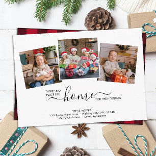 Thuis voor de Feestdagen 3 Foto Red Pset Moving Aankondiging