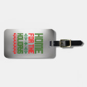 Thuis voor de feestdagen bewerkbare zilveren bagag bagagelabel (Voorkant horizontaal)