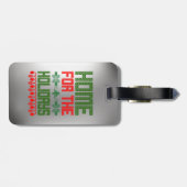 Thuis voor de feestdagen bewerkbare zilveren bagag bagagelabel (Achterkant horizontaal)
