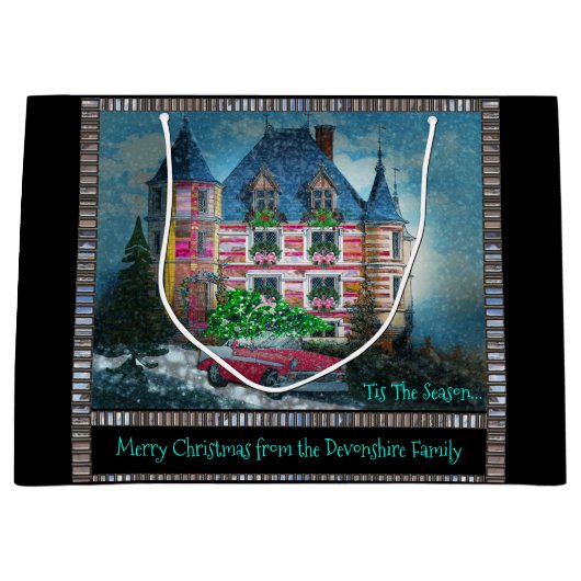 Thuis voor de Feestdagen Kerstmis Groot Cadeauzakje (Voorkant)