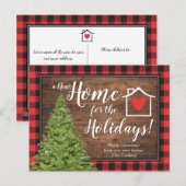 Thuis voor de kerstboom van de Feestdagen Rustic M Briefkaart (Voorkant / Achterkant)