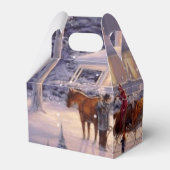 Thuis voor kerst vakantiescène bedankdoosjes (Achterkant)