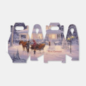 Thuis voor kerst vakantiescène bedankdoosjes (Uitgevouwen)