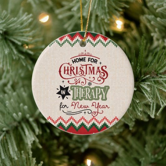 Thuis voor Kerstmis, in behandeling voor nieuwjaar Keramisch Ornament (Boom)