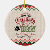 Thuis voor Kerstmis, in behandeling voor nieuwjaar Keramisch Ornament (Achterkant)