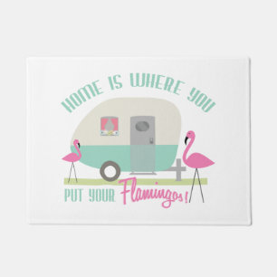 Thuis waar je je flamingos doormat deurmat