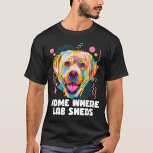 Thuis waar Lab Sheds Rescue Dog Labrador Retriever T-shirt