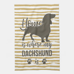 Thuis waar mijn Dachshund is - Doxie Teckel Lover Theedoek