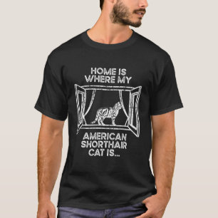 Thuis waar mijn kat is - mama papa Amerikaanse Kor T-shirt