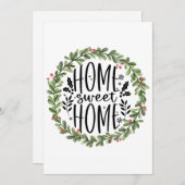 Thuis - Waterverf met startpunt - Wreath Feestdagenkaart (Voorkant / Achterkant)