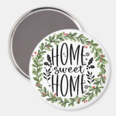 Thuis - Waterverf met startpunt - Wreath Magneet (Voorkant / Achterkant)