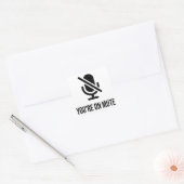 Thuis werken, je bent in de mond vierkante sticker (Envelop)