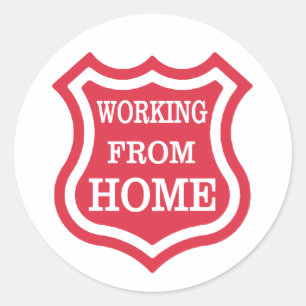 Thuis werken ronde sticker