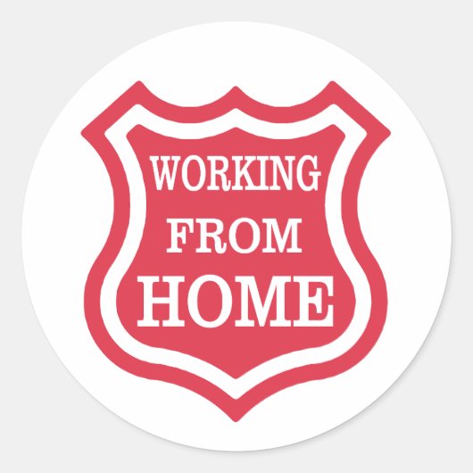 Thuis werken ronde sticker (Voorkant)