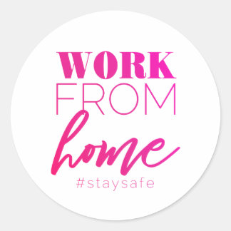 Thuis werken ronde sticker
