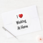 thuis werkend hart ronde sticker (Envelop)